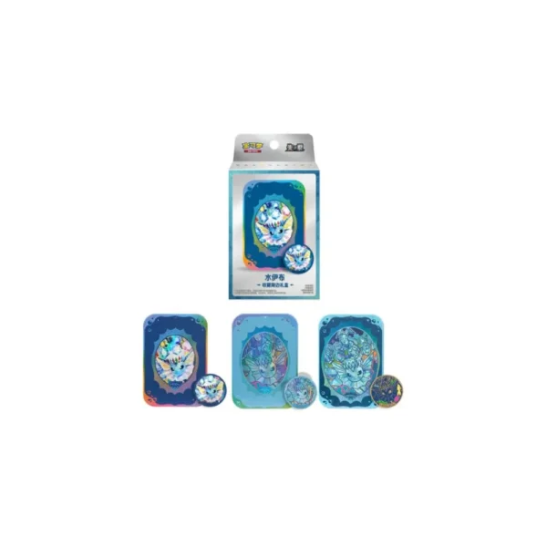 Pokémon TCG: Terastal Gathering Chiński Uproszczony Eevee Tin Collection Box Vaporeon[CSV9C]