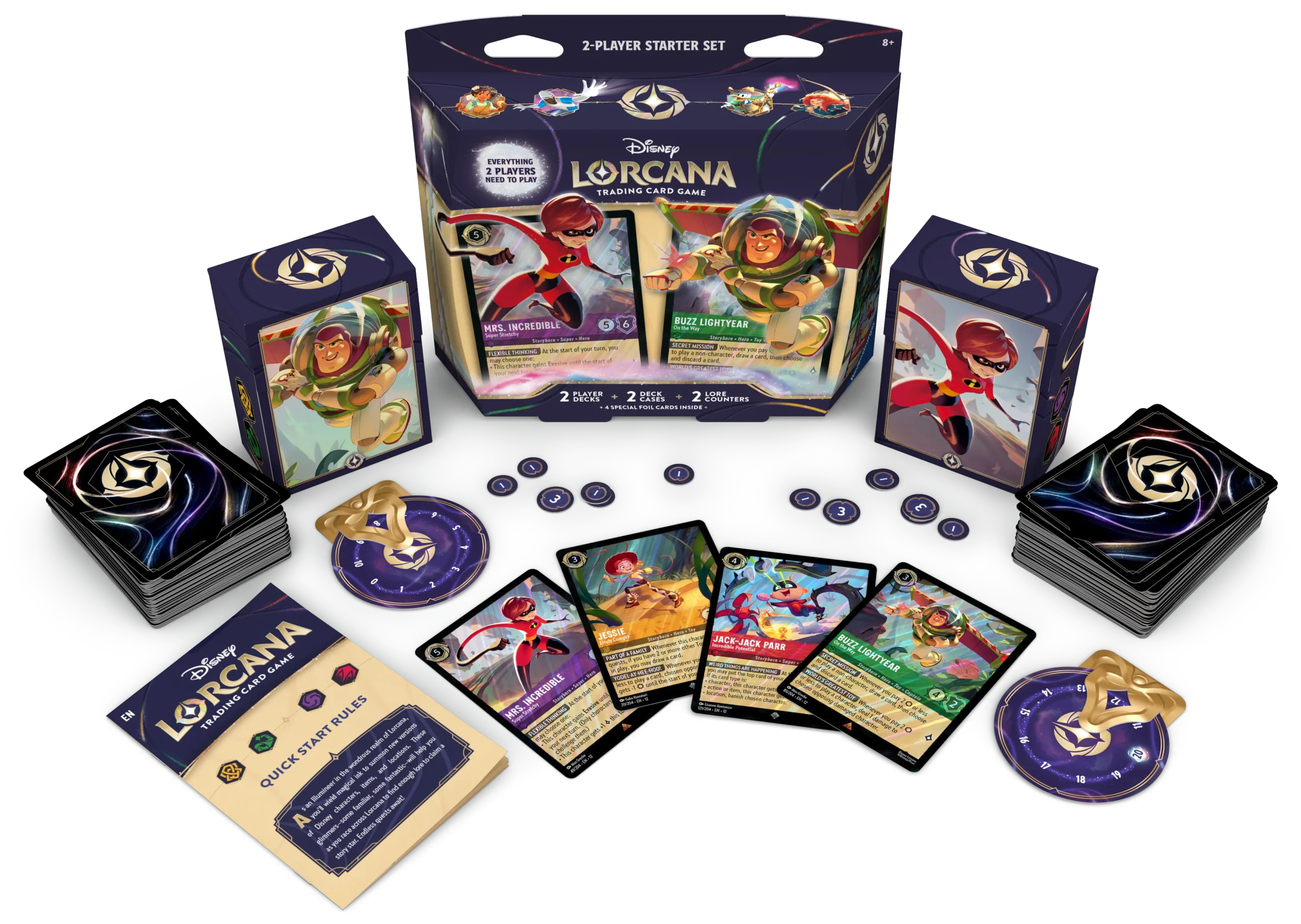 Disney Lorcana Wilds Unknown 2-Player Starter Set Contents