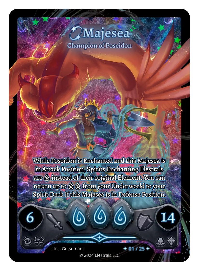 Majesea Champion of Poseidon Elestrals TCG Firestorm