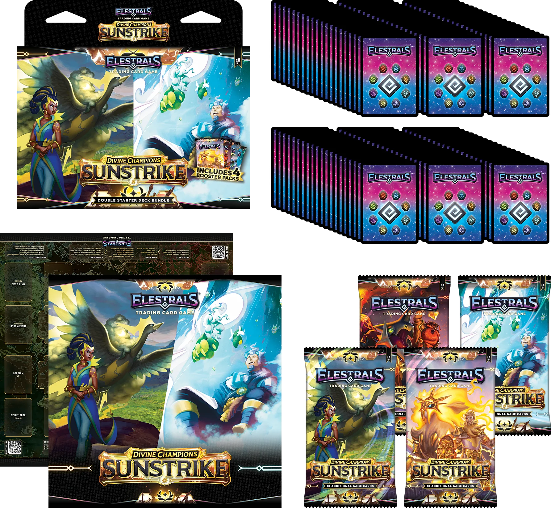 Zawartość Elestrals TCG Sunstrike Hera vs. Aeolus Double Starter Deck
