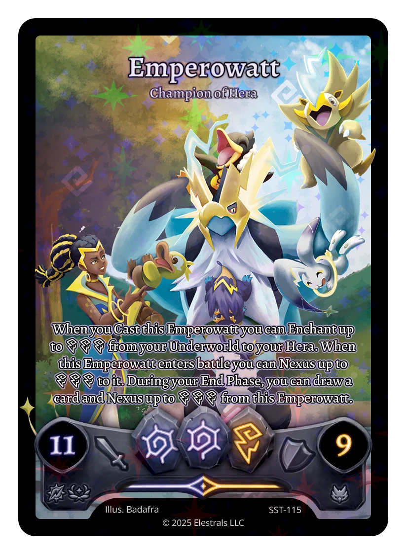 Emperowatt Champion of Hera Elestrals TCG Sunstrike
