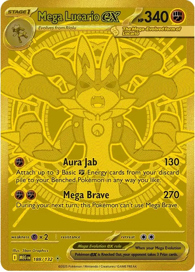 Mega Lucario ex Gold Secret Rare Mega Evolution