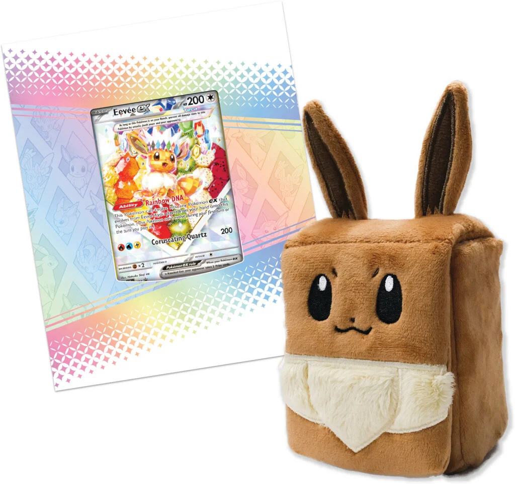 Eevee plush deck box i karta promo Eevee ex Prismatic Evolutions